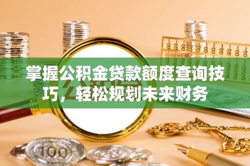 头屯河掌握公积金贷款额度查询技巧，轻松规划未来财务