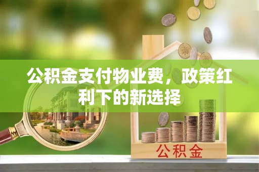 头屯河公积金支付物业费，政策红利下的新选择