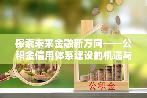 头屯河探索未来金融新方向——公积金信用体系建设的机遇与挑战